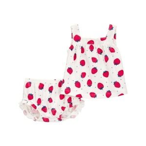Carters Child of Mine Strawberry Outfit Set Bloomer Shorts Summer Size 3-6M